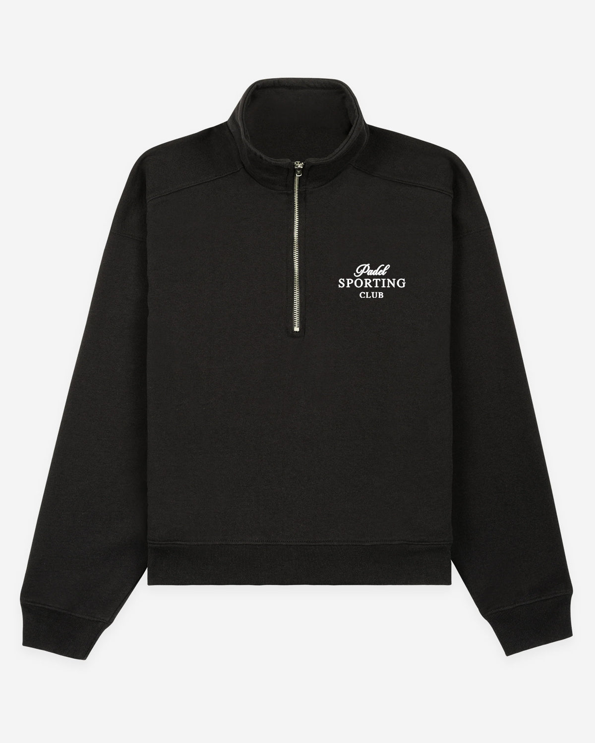 Sudadera Padel Sporting Club con cremallera 3/4 negra