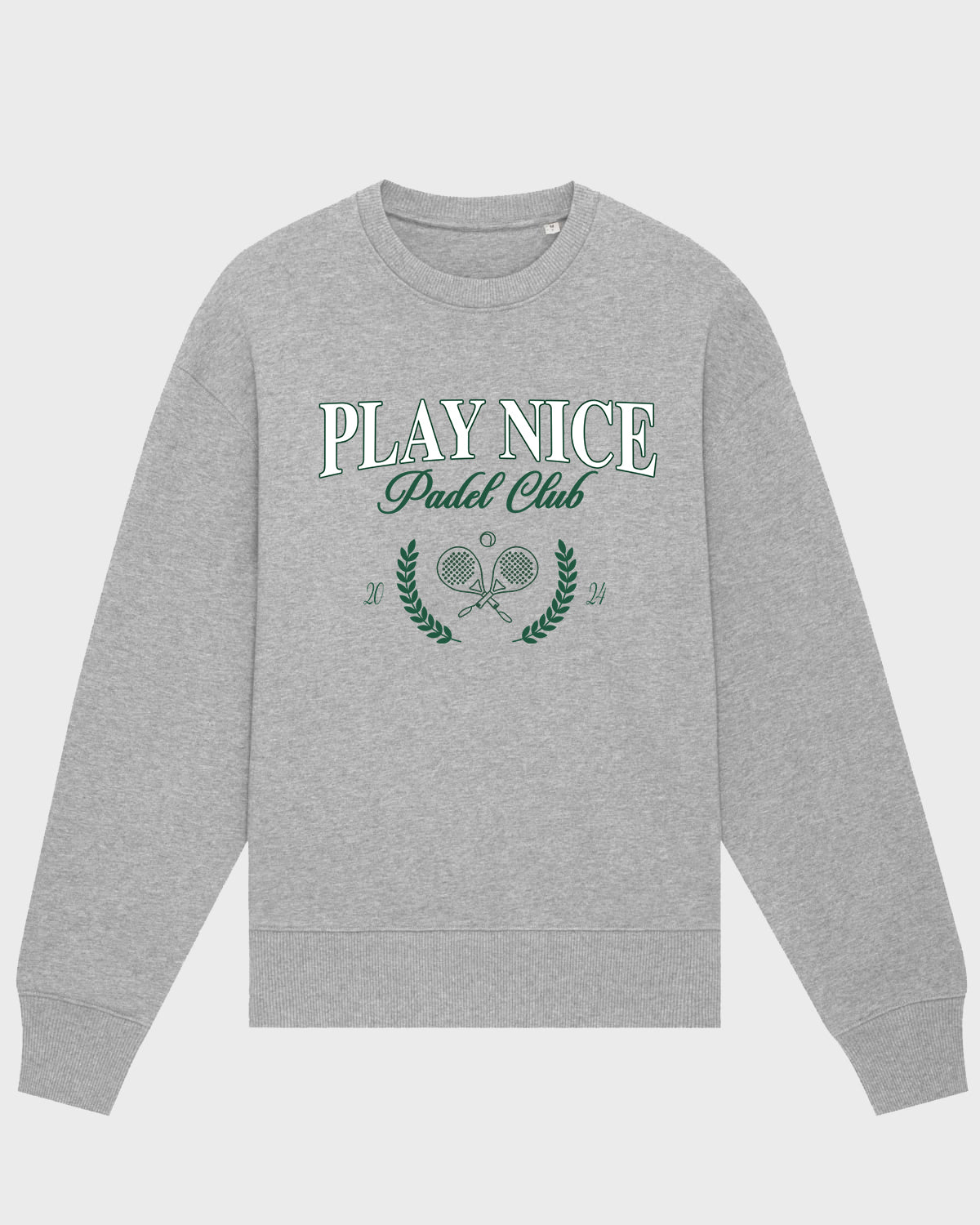 Sudadera Play Nice gris jaspeado