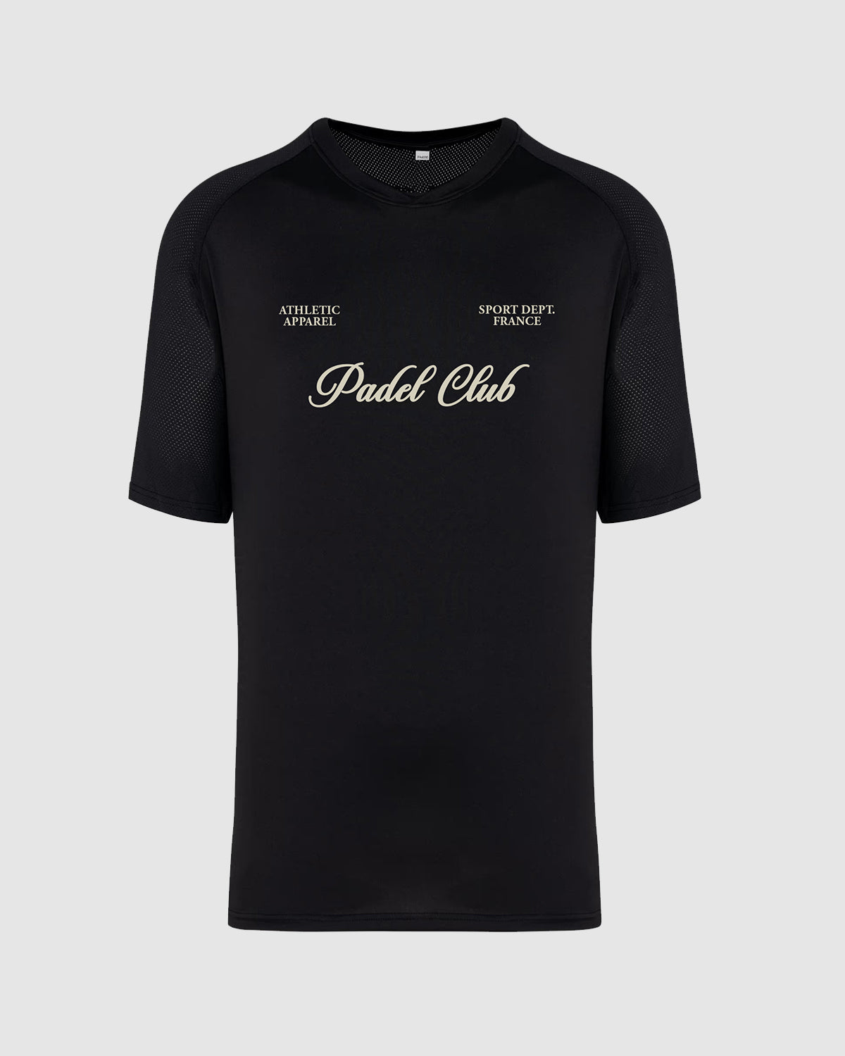 Camiseta negra de aparato deportivo