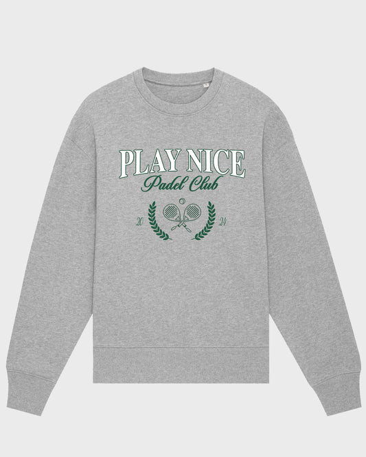 Sudadera Play Nice gris jaspeado